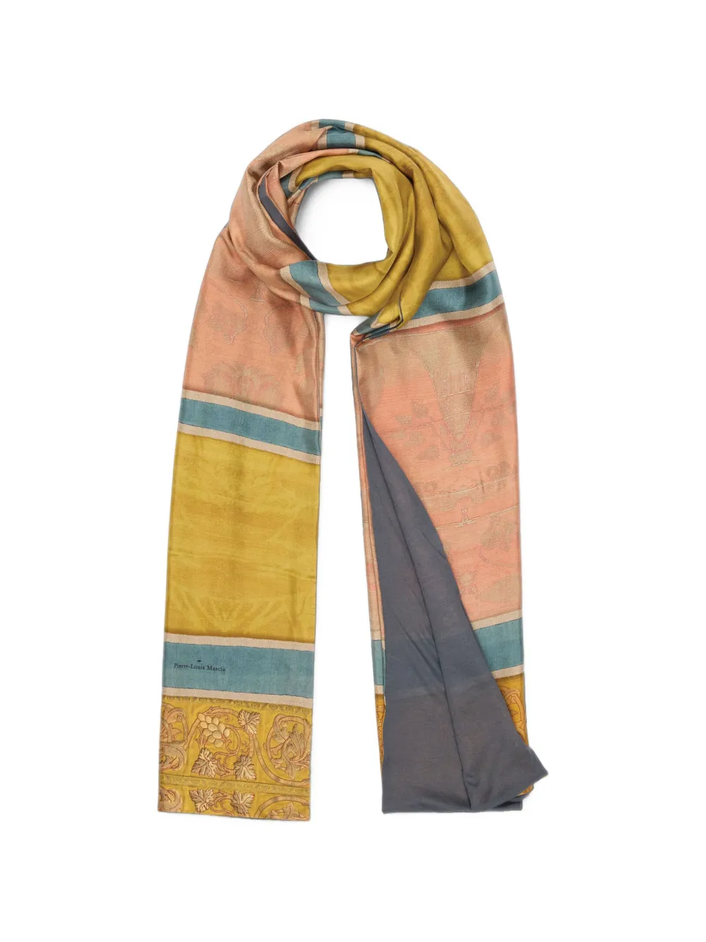 Pierre-Louis Mascia Aloewon striped patterned scarf - Gelb