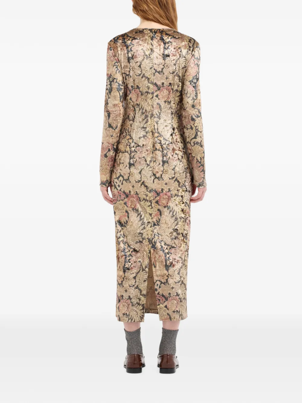 Pierre-Louis Mascia Ranat midi-jurk met bloemenprint Beige