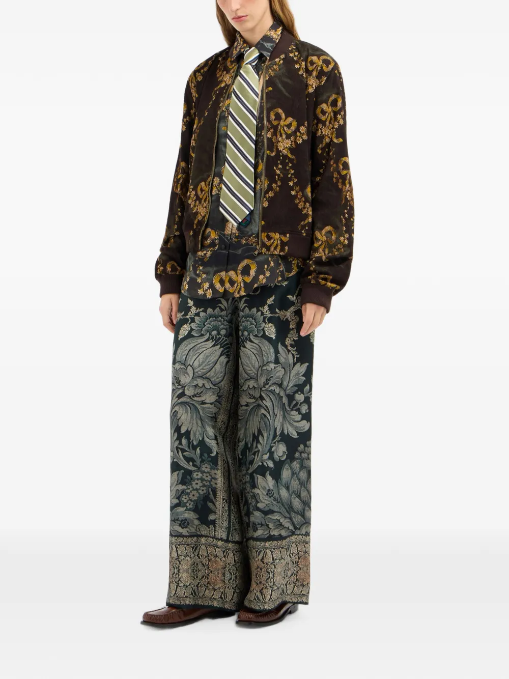 Pierre-Louis Mascia Amadox jack met bloemenprint Bruin