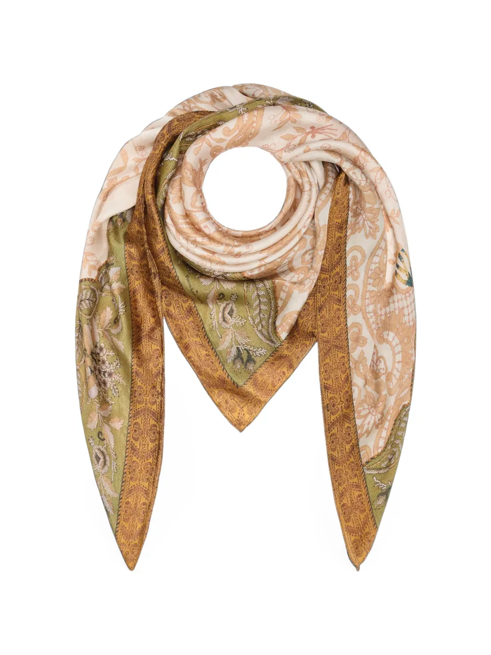 Pierre-Louis Mascia Molare paisley floral-print scarf - Nude