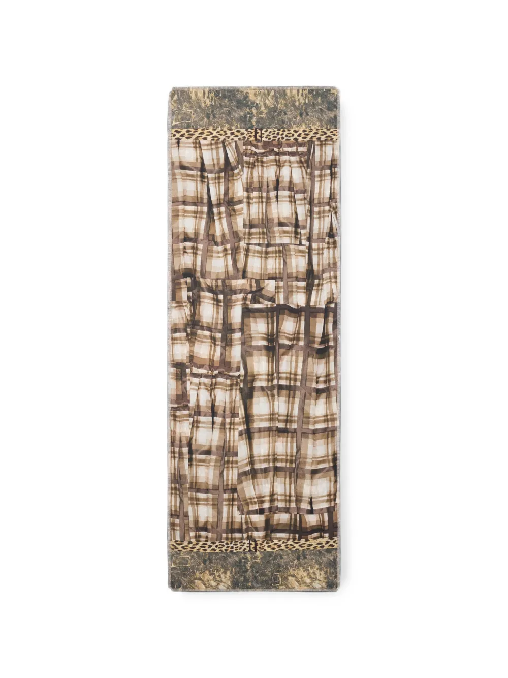 Pierre-Louis Mascia Fancy geruite sjaal met abstract patroon Bruin