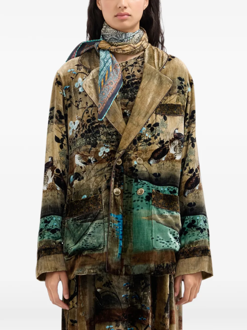 Pierre-Louis Mascia Cialda zijden sjaal met paisley-print Groen