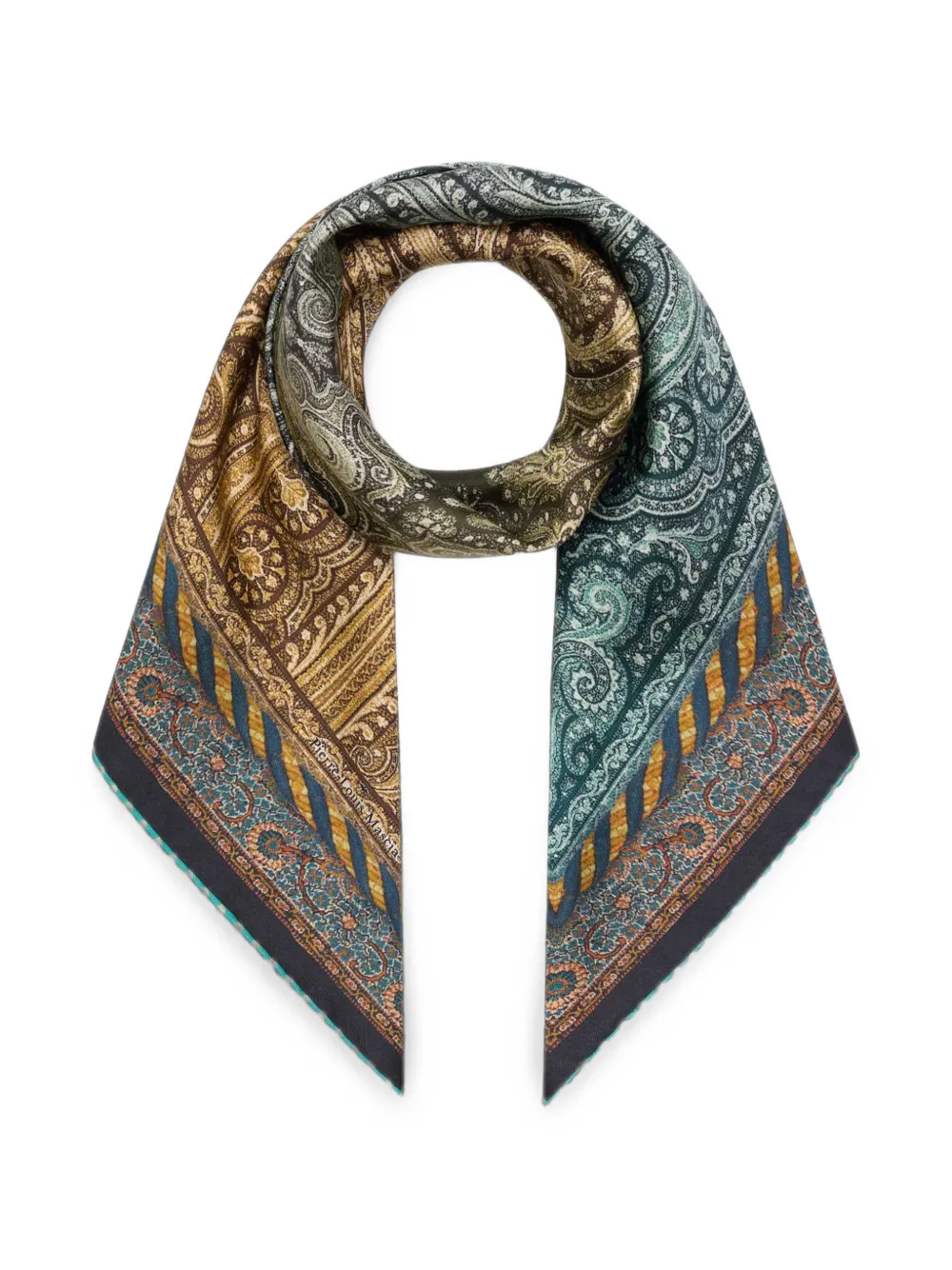 Pierre-Louis Mascia Cialda zijden sjaal met paisley-print Groen