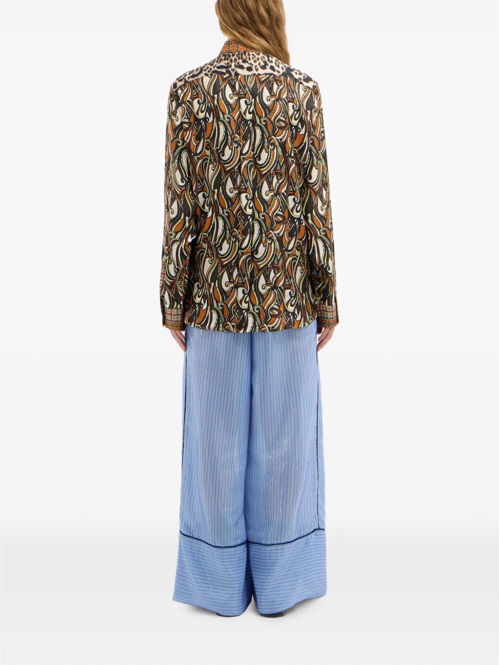 Pierre-Louis Mascia Aloe blouse met abstracte print Bruin