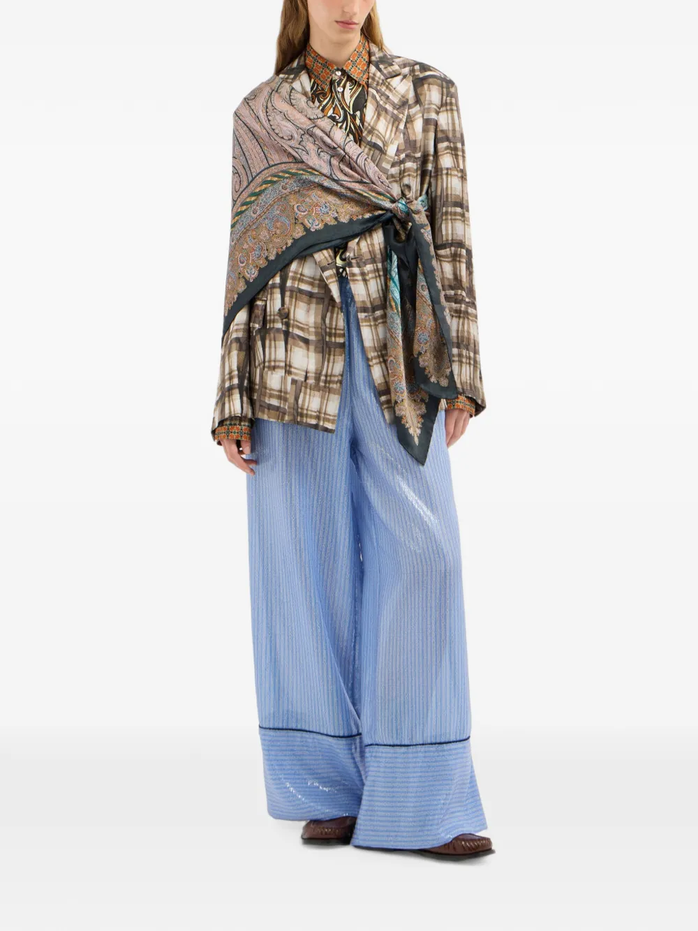 Pierre-Louis Mascia Aloe blouse met abstracte print Bruin