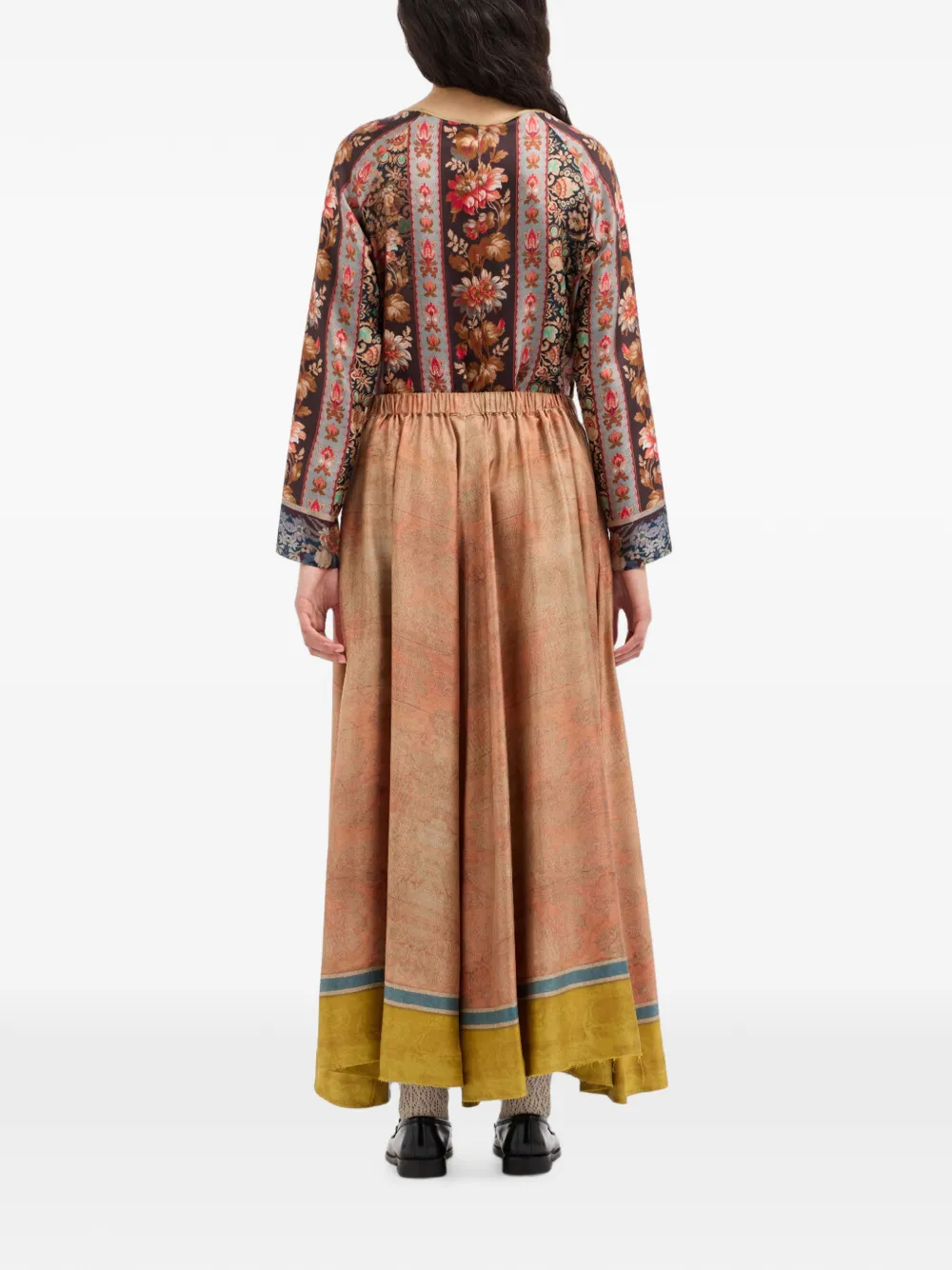 Pierre-Louis Mascia Aloe maxi-rok met A-lijn Beige