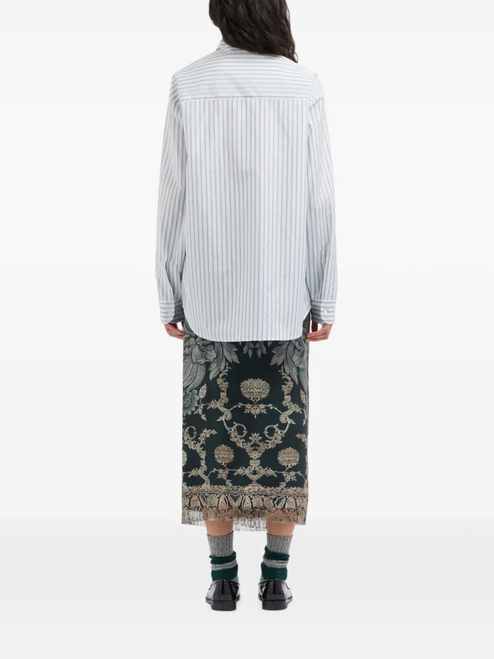 Pierre-Louis Mascia Popverig3 gestreept shirt Wit