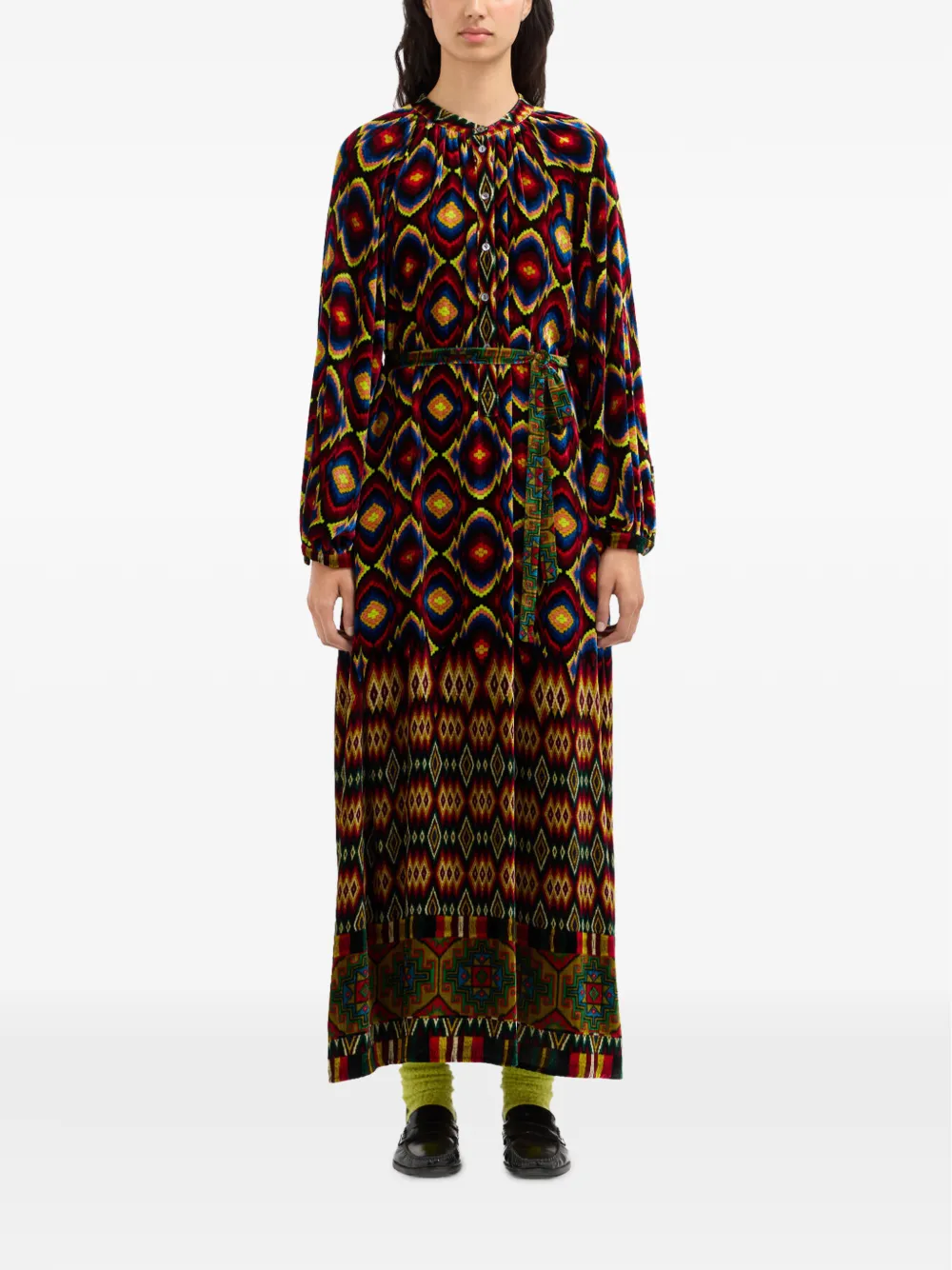Pierre-Louis Mascia Canada maxi-jurk met geometrische print Zwart
