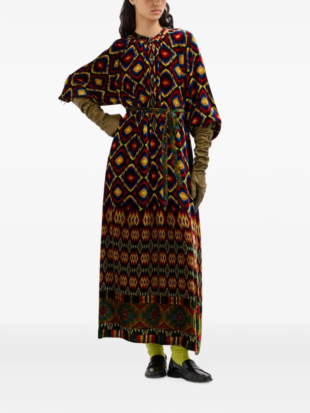 Pierre-Louis Mascia Canada maxi-jurk met geometrische print Zwart