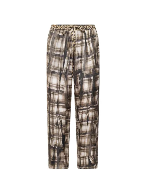 Pierre-Louis Mascia Aloe abstract-check silk trousers