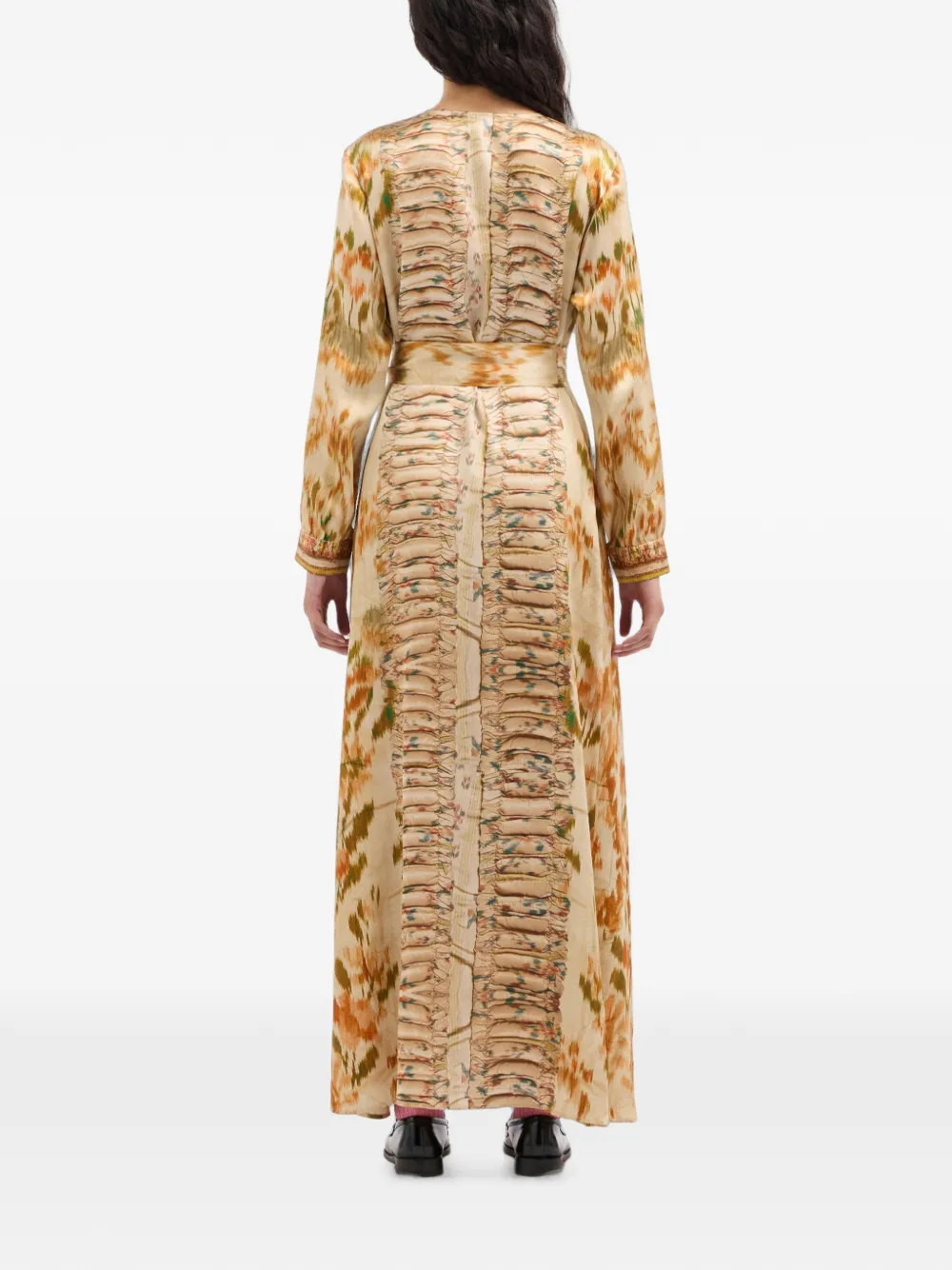 Pierre-Louis Mascia Mutka maxi-jurk met ruches Beige