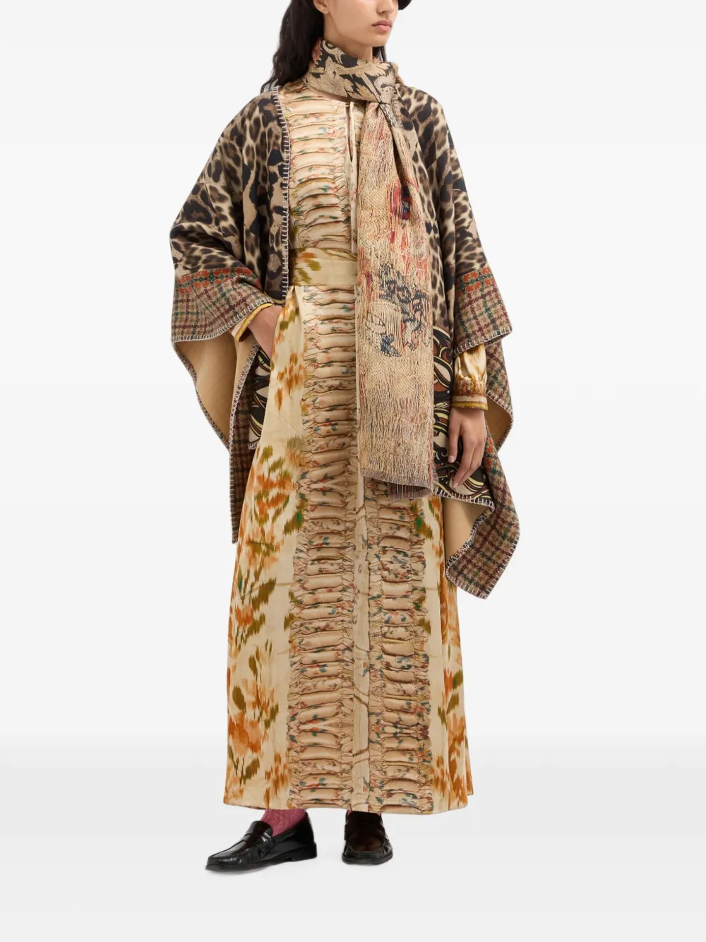 Pierre-Louis Mascia Mutka maxi-jurk met ruches Beige