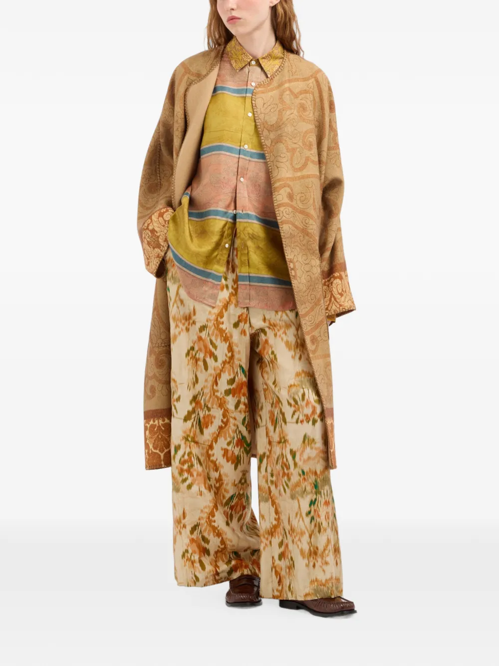 Pierre-Louis Mascia Pancake kimono met paisley-print Beige