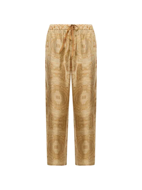 Pierre-Louis Mascia Aloe baroque-pattern straight-leg trousers