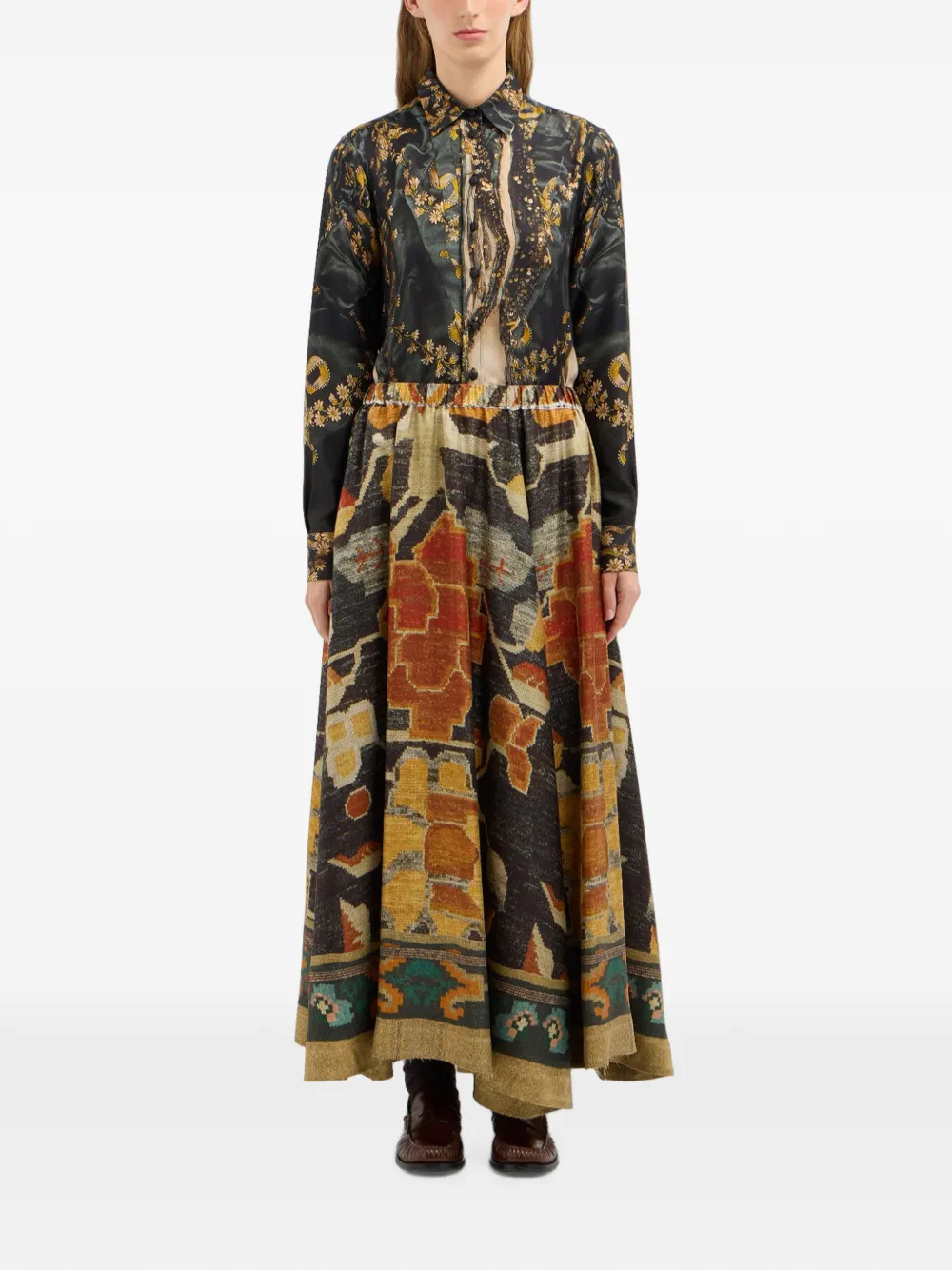 Pierre-Louis Mascia Maxi-rok met A-lijn Zwart
