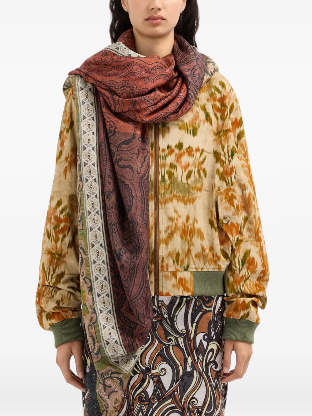 Pierre-Louis Mascia Alopie sjaal met paisley-print en franje Bruin