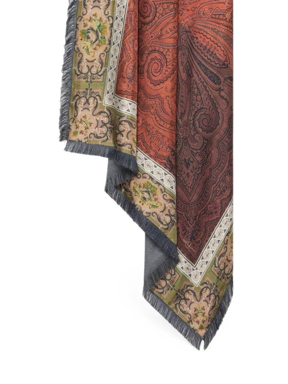 Pierre-Louis Mascia Alopie sjaal met paisley-print en franje Bruin