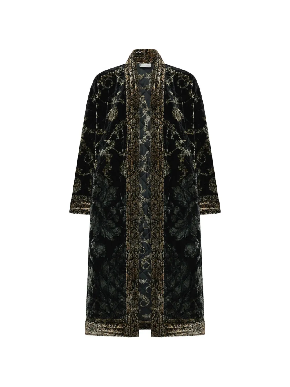 Pierre-Louis Mascia Gesteppter Kandox Kimono mit Blumenprint - Schwarz