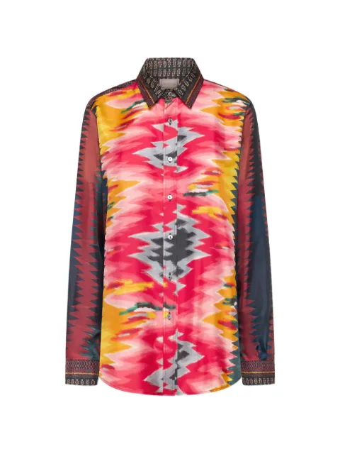 Pierre-Louis Mascia Aloe geometric-print silk shirt