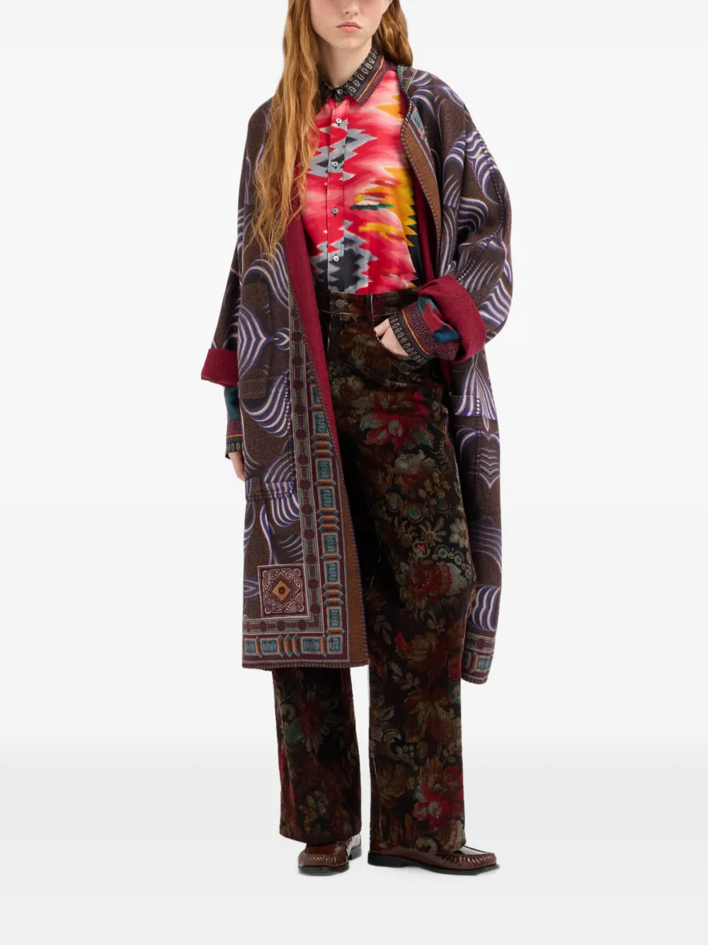 Pierre-Louis Mascia Aloe zijden blouse met geometrische print Rood