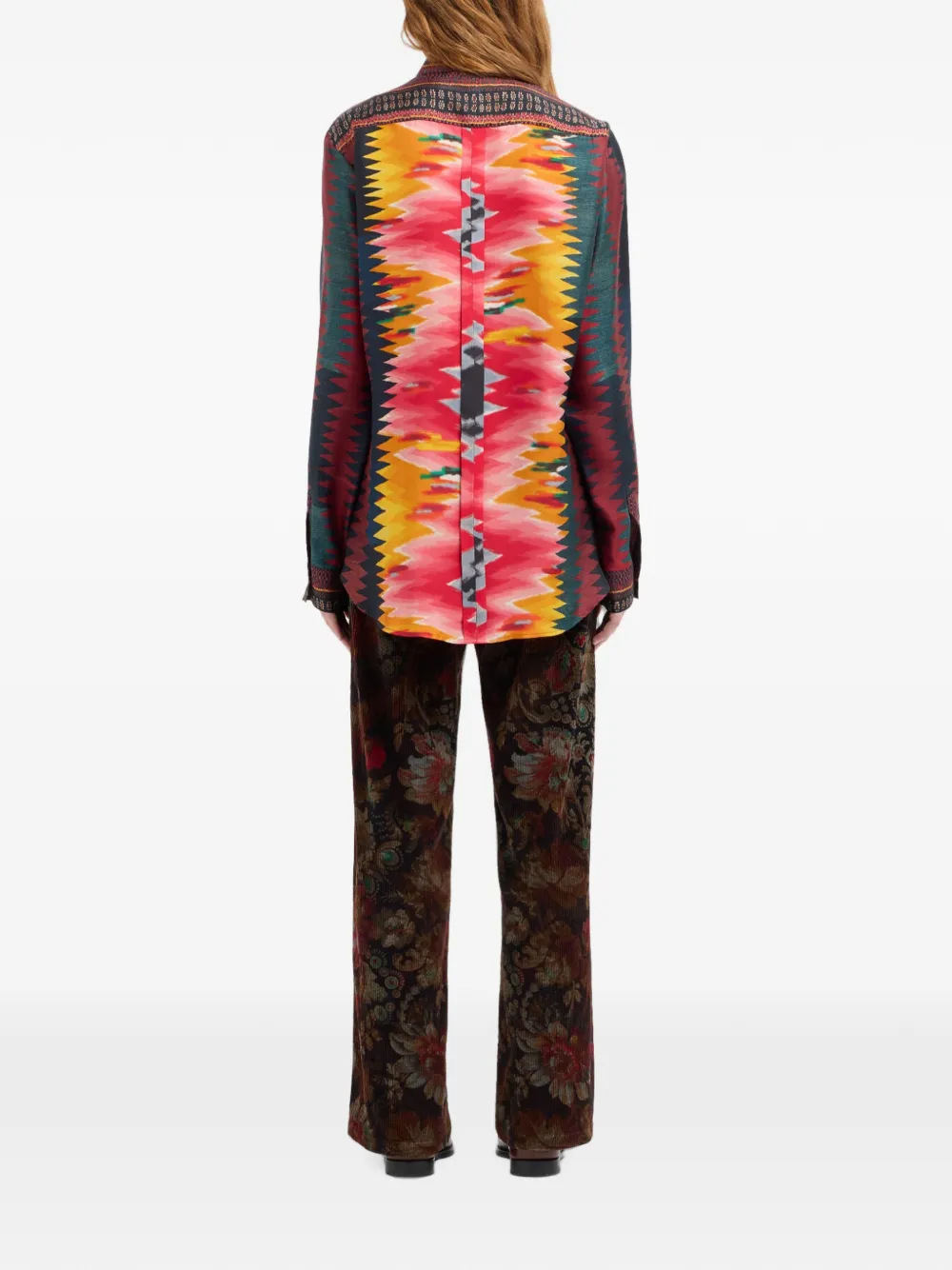 Pierre-Louis Mascia Aloe zijden blouse met geometrische print Rood