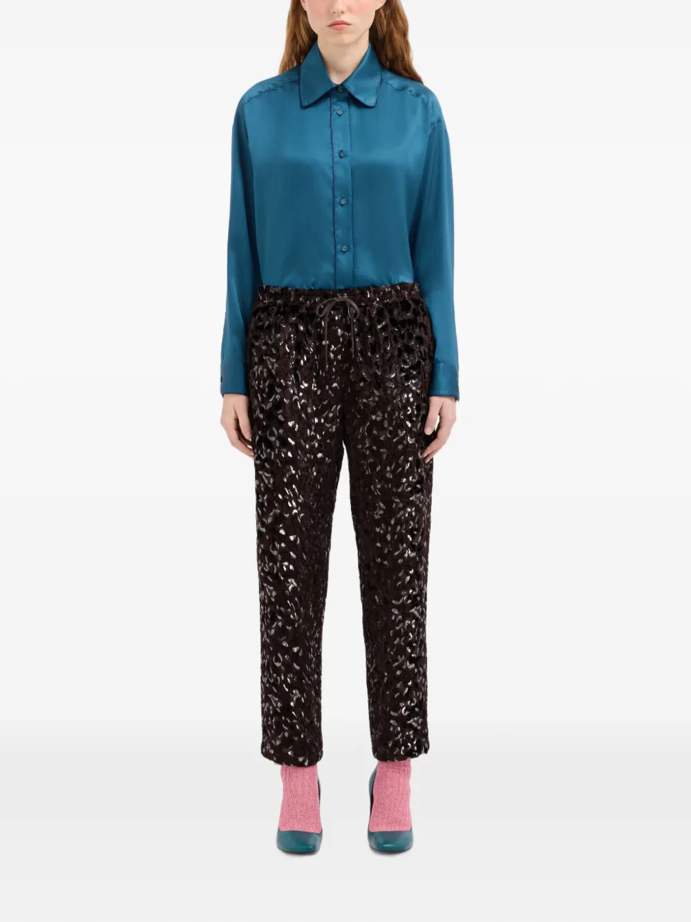 Pierre-Louis Mascia Vepelwon straight broek Paars