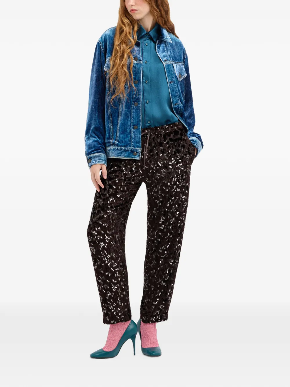 Pierre-Louis Mascia Vepelwon straight broek Paars