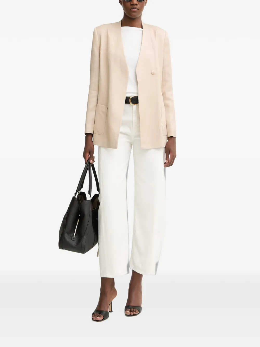 Sisley Blazer met ceintuur Beige