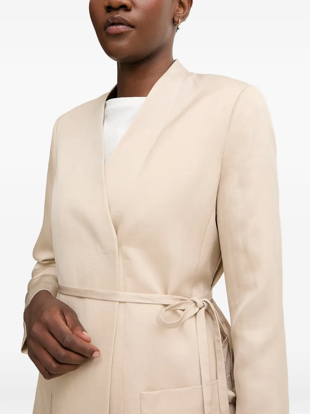 Sisley Blazer met ceintuur Beige