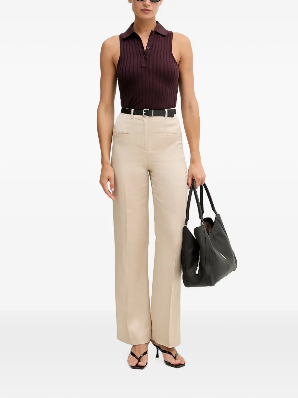 Sisley Straight plooibroek Beige