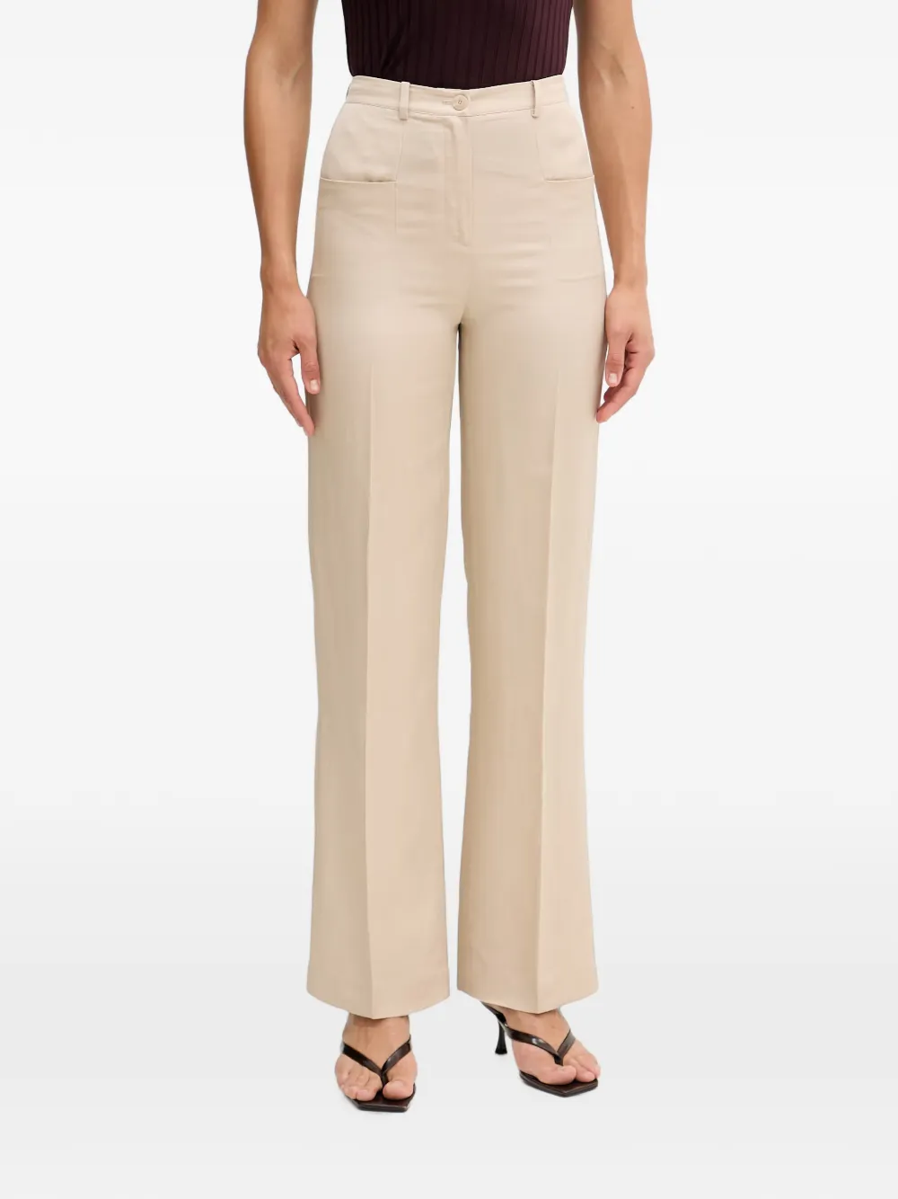 Sisley pressed-crease straight-leg trousers