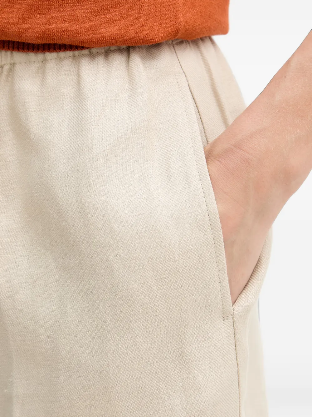 Sisley Pantalon met elastische taille Beige