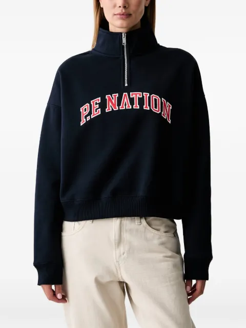 P.E Nation logo-embroidered quarter-zip sweatshirt