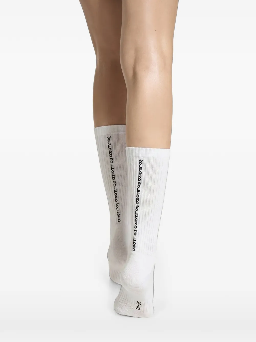Wolford Ribgebreide sokken met logodetail Wit