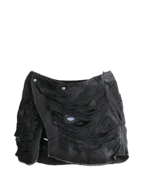 Rick Owens DRKSHDW distressed wrap midi skirt