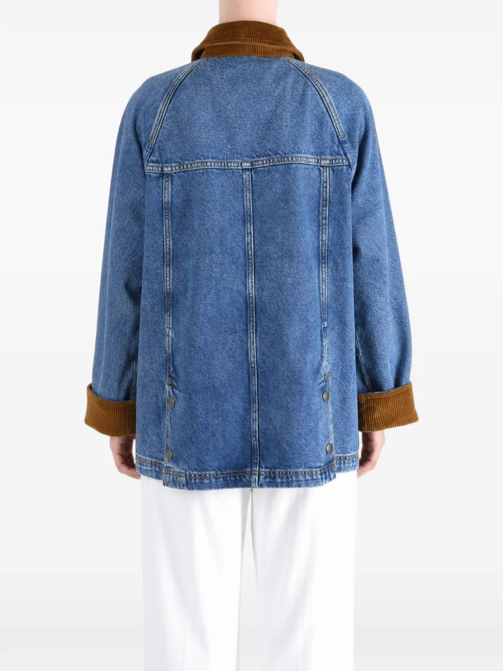 Barbour Beadnell denim jack met ribfluwelen kraag Blauw