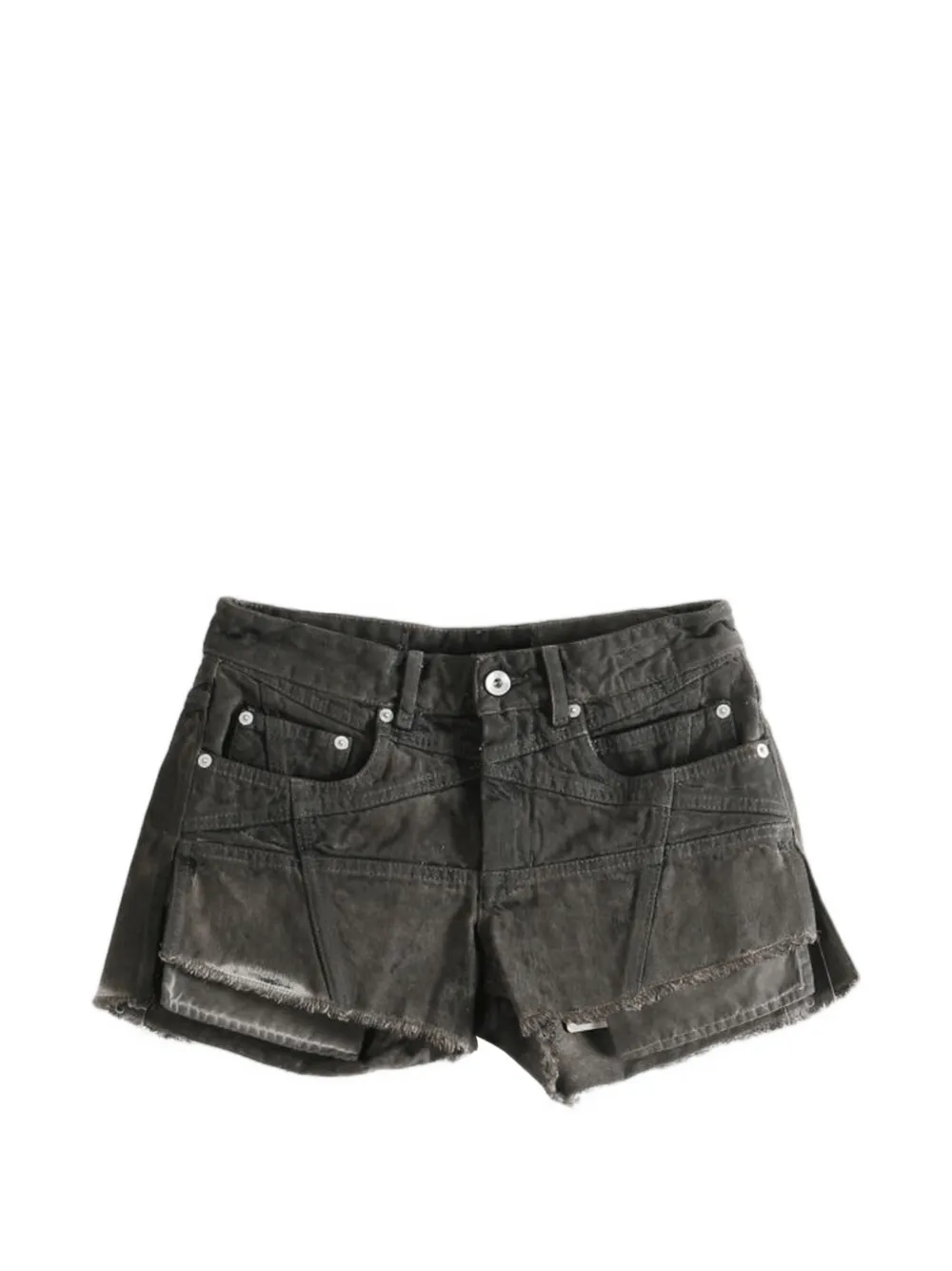 Rick Owens DRKSHDW distressed denim shorts - Grigio