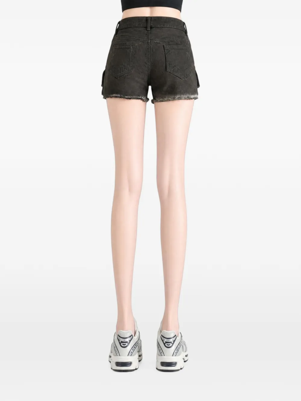 Rick Owens DRKSHDW Gerafelde denim shorts Grijs