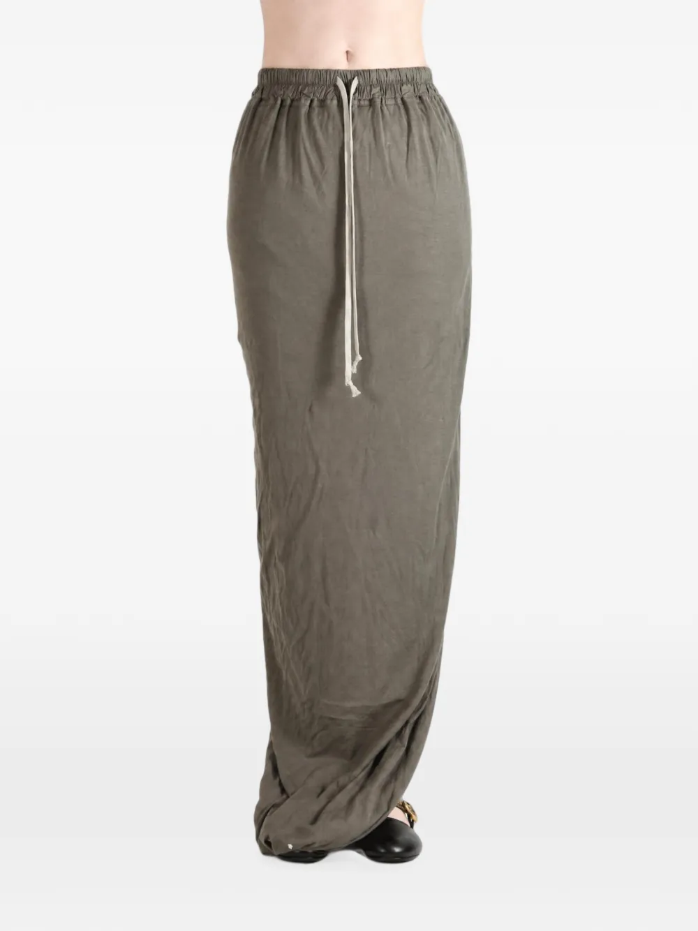 Rick Owens DRKSHDW Maxi-rok met trekkoordtaille en split aan de achterkant Grijs