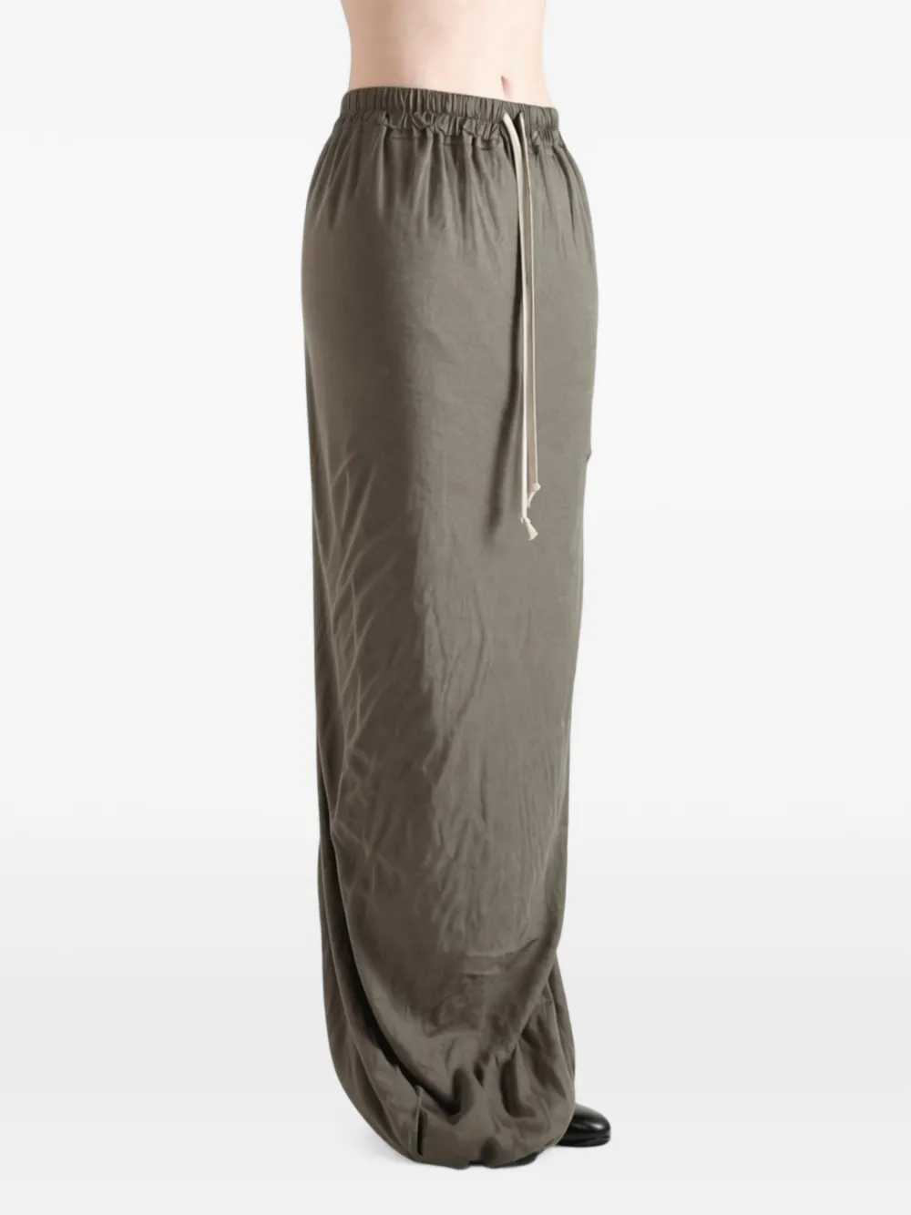 Rick Owens DRKSHDW Maxi-rok met trekkoordtaille en split aan de achterkant Grijs