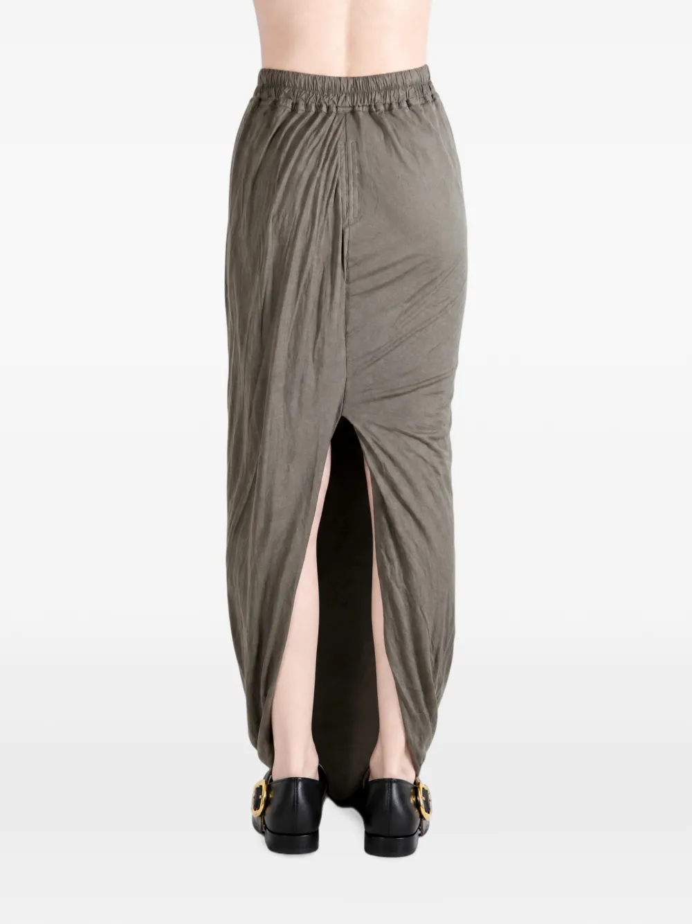 Rick Owens DRKSHDW Maxi-rok met trekkoordtaille en split aan de achterkant Grijs