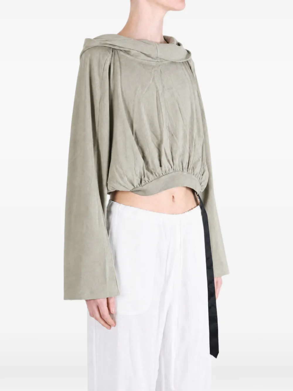Rick Owens DRKSHDW Cropped hoodie Groen