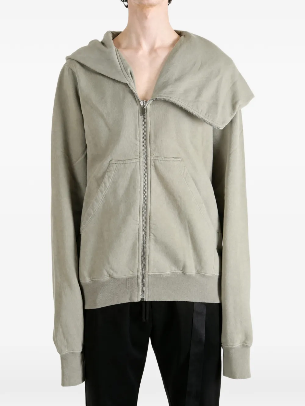Rick Owens DRKSHDW Mountain asymmetrische hoodie met rits Grijs