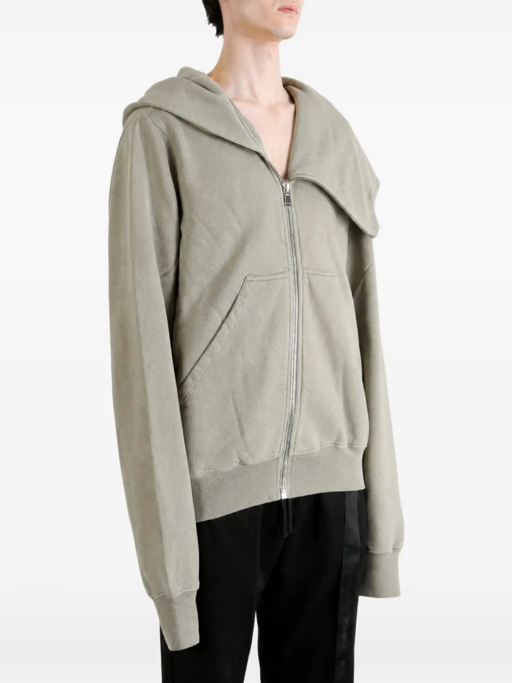 Rick Owens DRKSHDW Mountain asymmetrische hoodie met rits Grijs