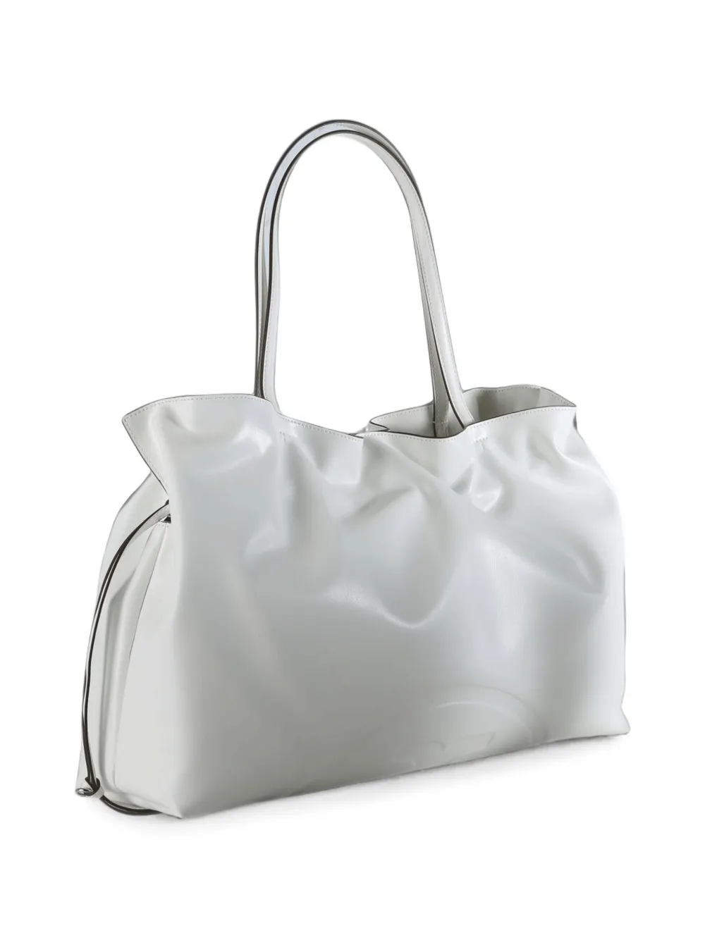 Tory Burch Gesmockte shopper met logo-reliëf Wit