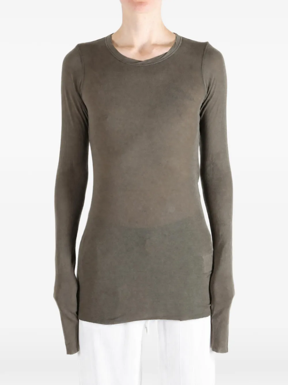 Rick Owens DRKSHDW Gerafeld T-shirt met lange mouwen Grijs