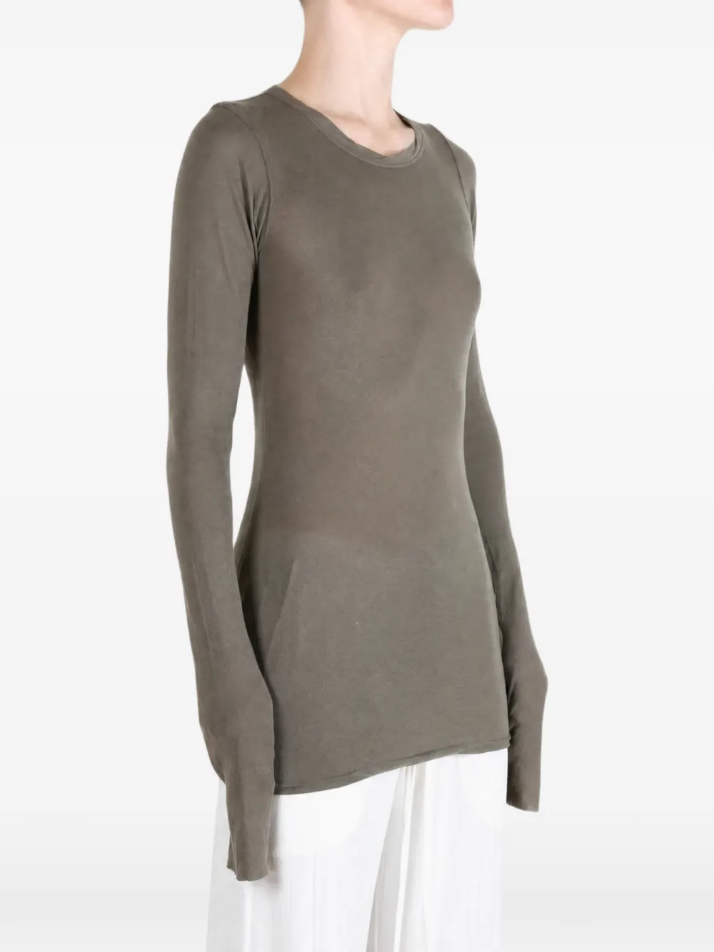 Rick Owens DRKSHDW Gerafeld T-shirt met lange mouwen Grijs