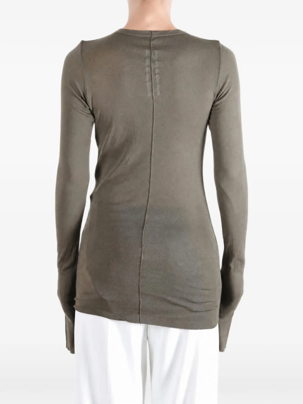 Rick Owens DRKSHDW Gerafeld T-shirt met lange mouwen Grijs