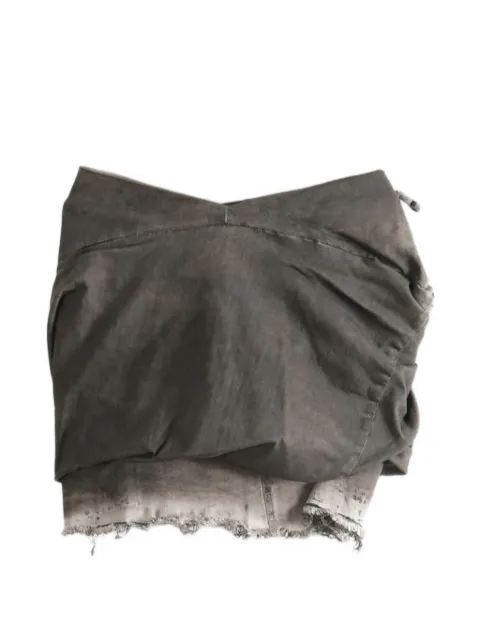 Rick Owens DRKSHDW draped frayed mini skirt