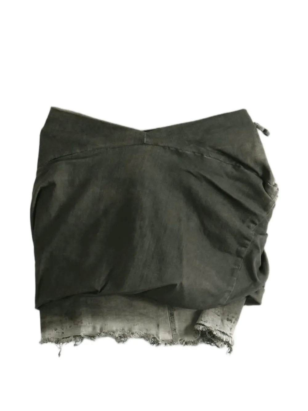 Rick Owens DRKSHDW draped frayed mini skirt